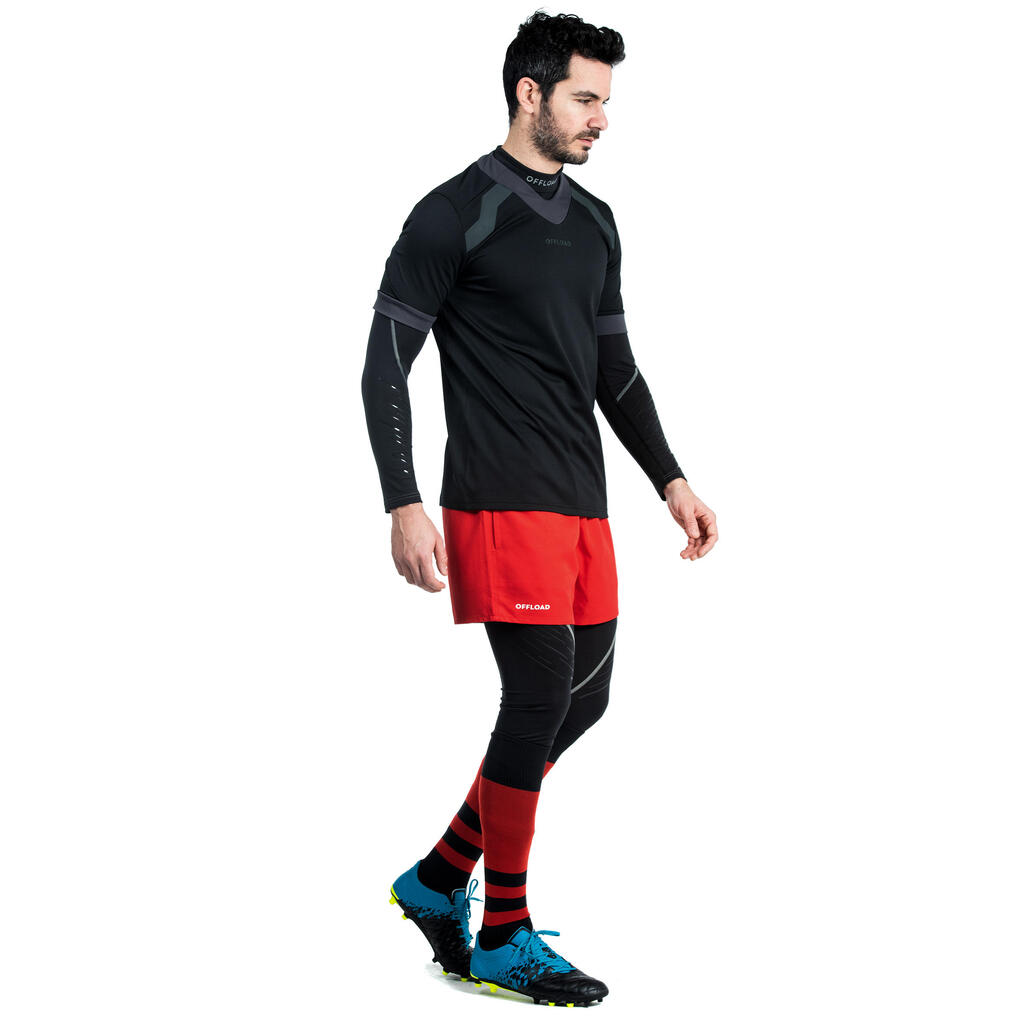 Rugby-Tights 500 Erwachsene schwarz