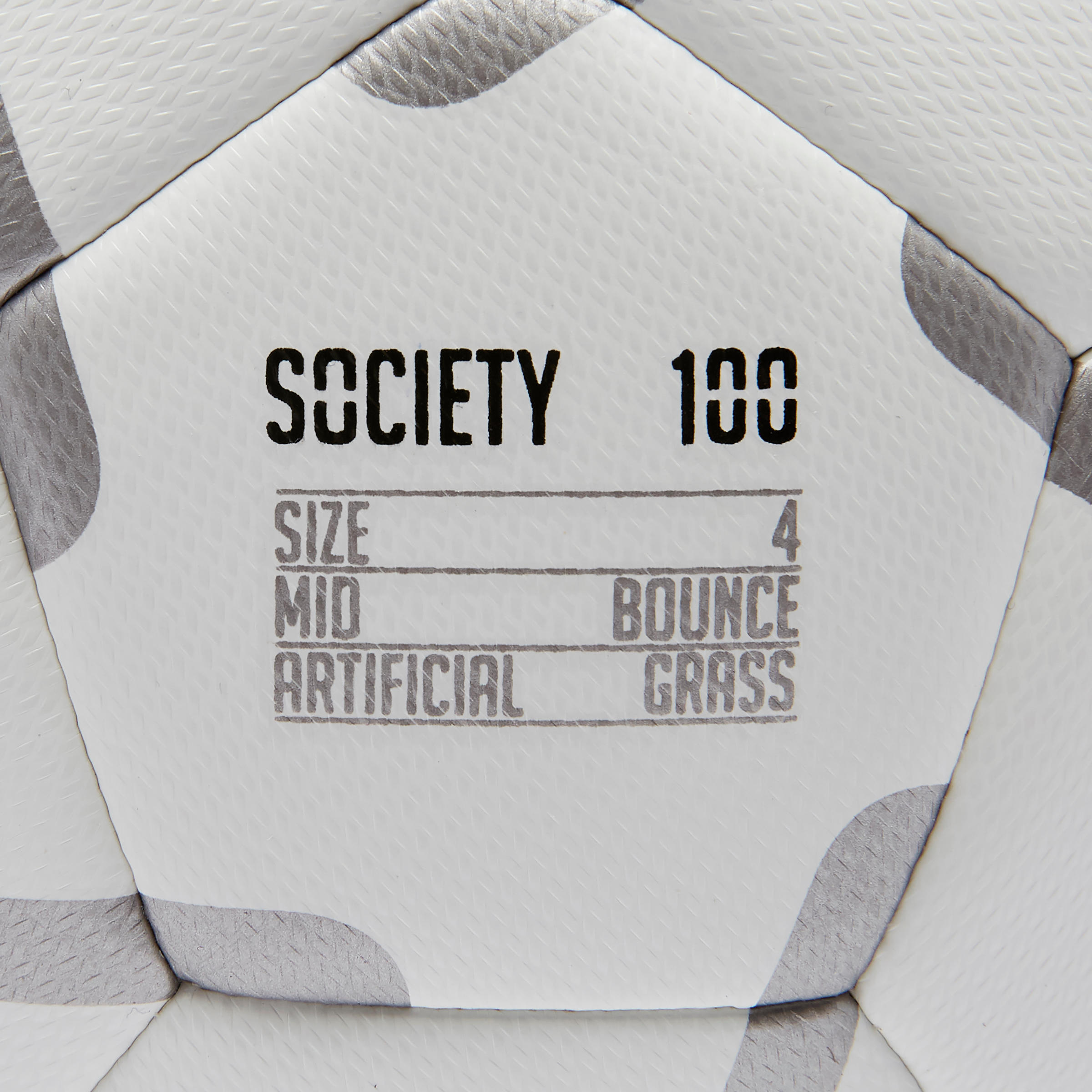 Society 100 5-A-Side Football Size 4 - White/Grey 5/15