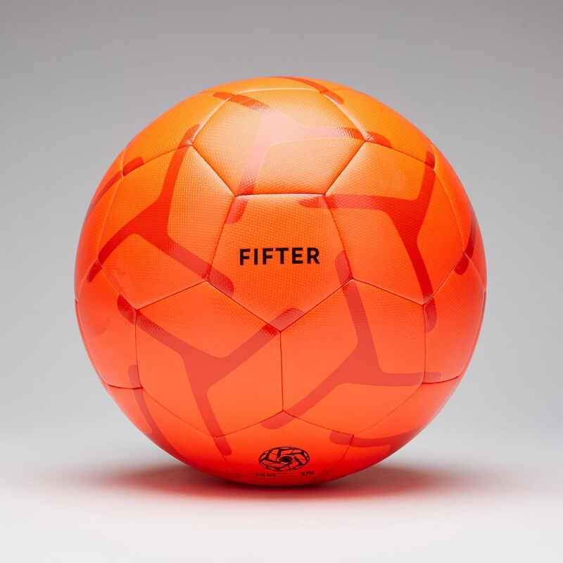 Balón de Fútbol 5 Fifter Society 100 talla 5 naranja rojo