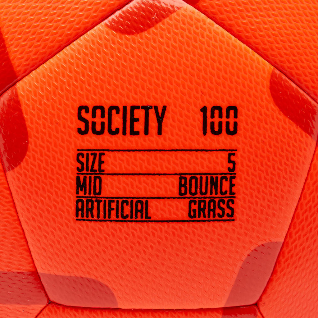 100 5-A-Side Football Size 5 - Orange/Red