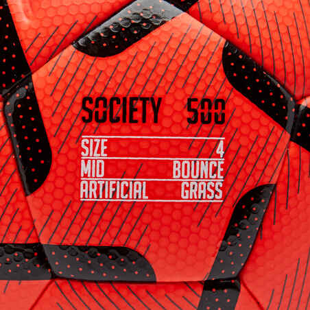 Fussball Society 500 Größe 4 orange/schwarz