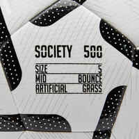 كرة قدم خماسية Society 500 5 مقاس 4 - أسود/أبيض 