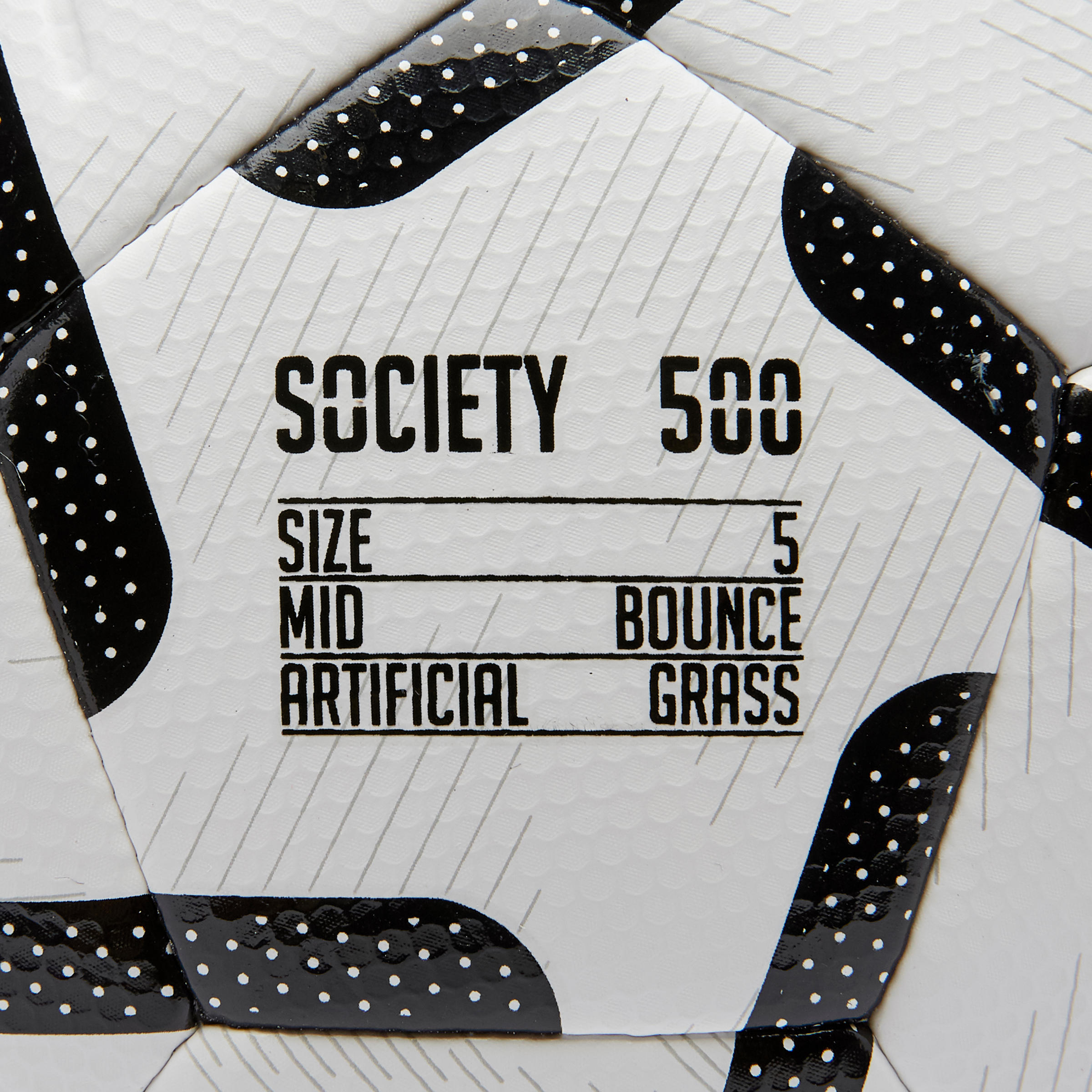 Society 500 5-A-Side Football Size 4 - Black/White 5/7