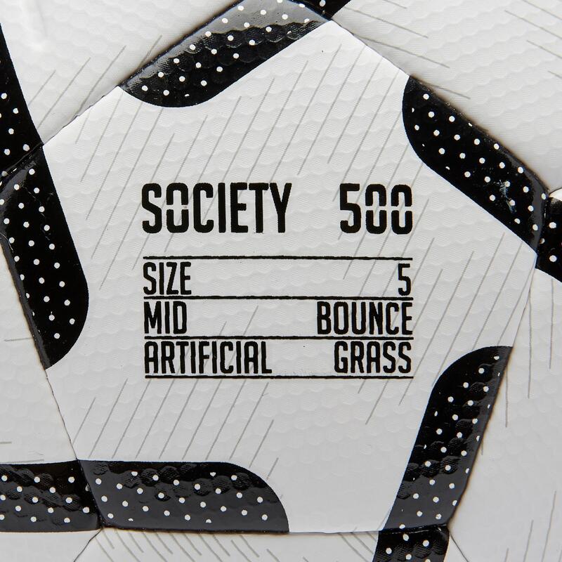 Voetbal voor 5-a-side Society 500 maat 5 wit/zwart