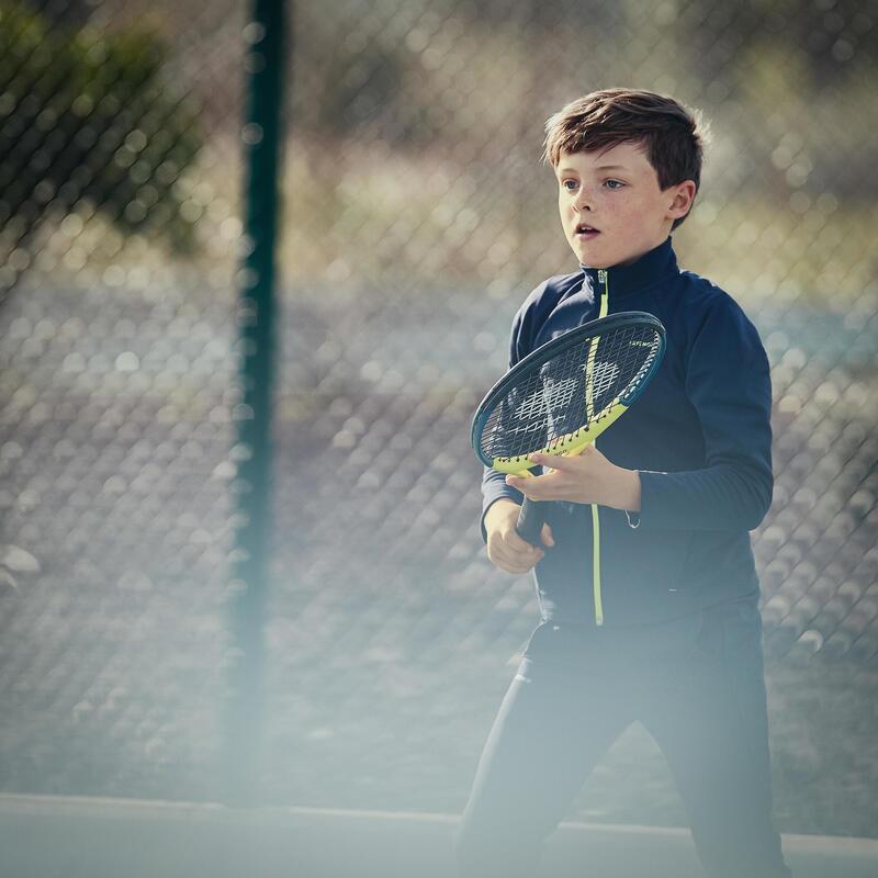 Chaqueta de tenis térmica Niños Artengo 500 azul asfalto