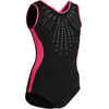 500 Girls' Artistic Gymnastics Sleeveless Leotard - Black/Pink