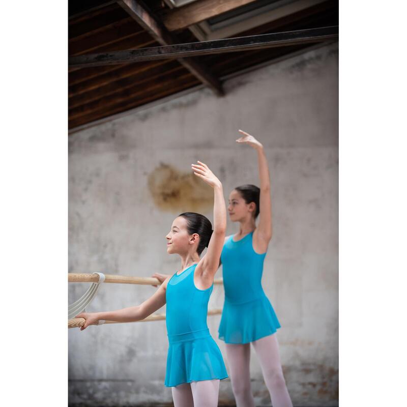 Balletpakje in twee stoffen voor meisjes blauw
