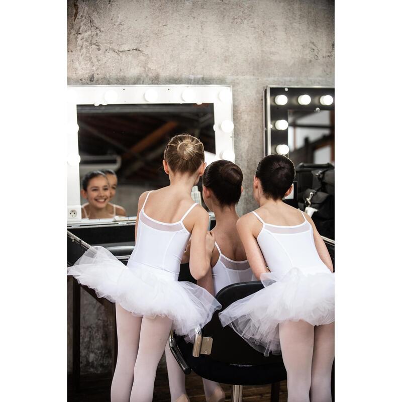 Balletpakje met smalle bandjes voor meisjes wit