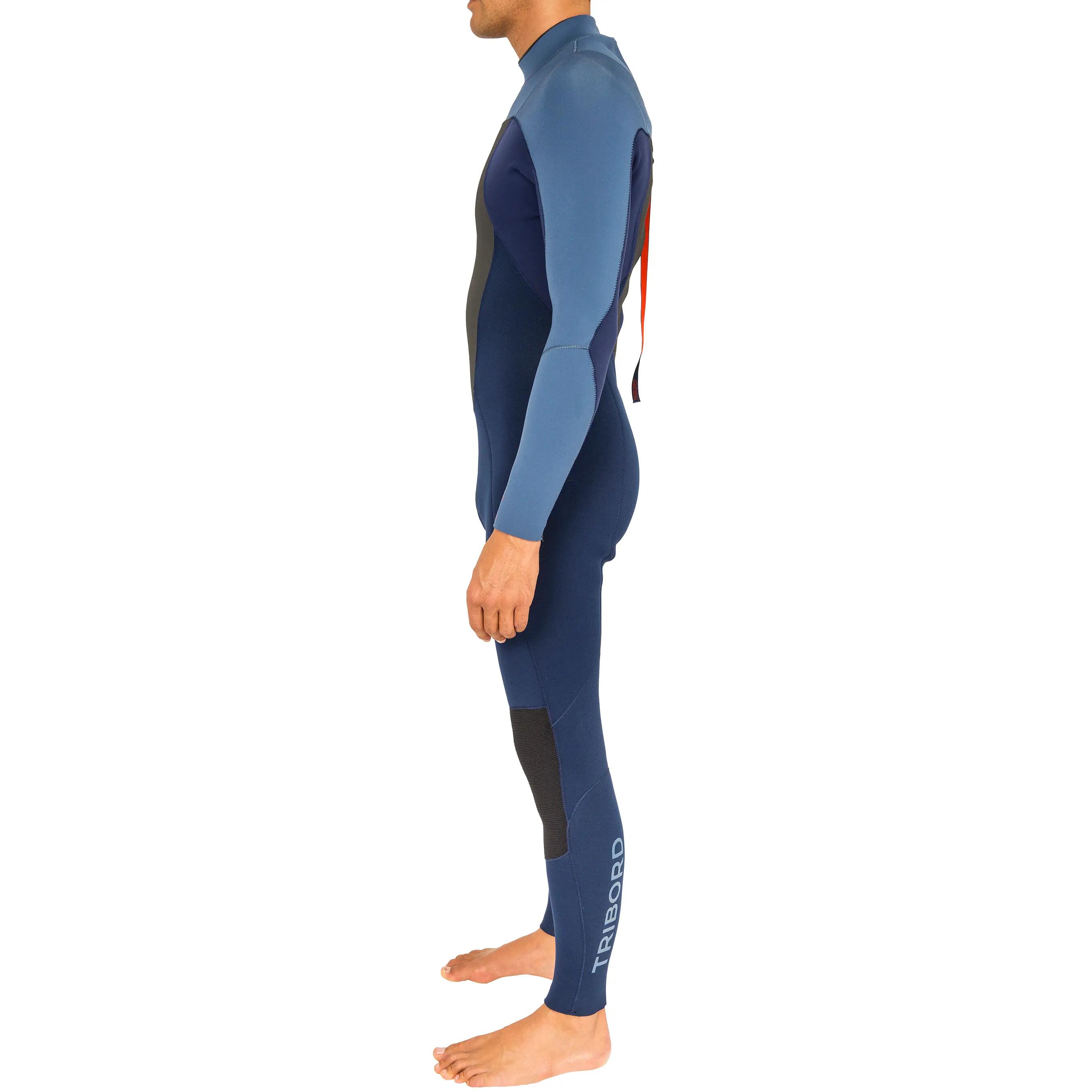500 Men's 3/2 mm Neoprene Surfing Wetsuit - Blue 13/15