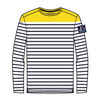 Shirt langarm Kinder 100 gelb/blau/weiss