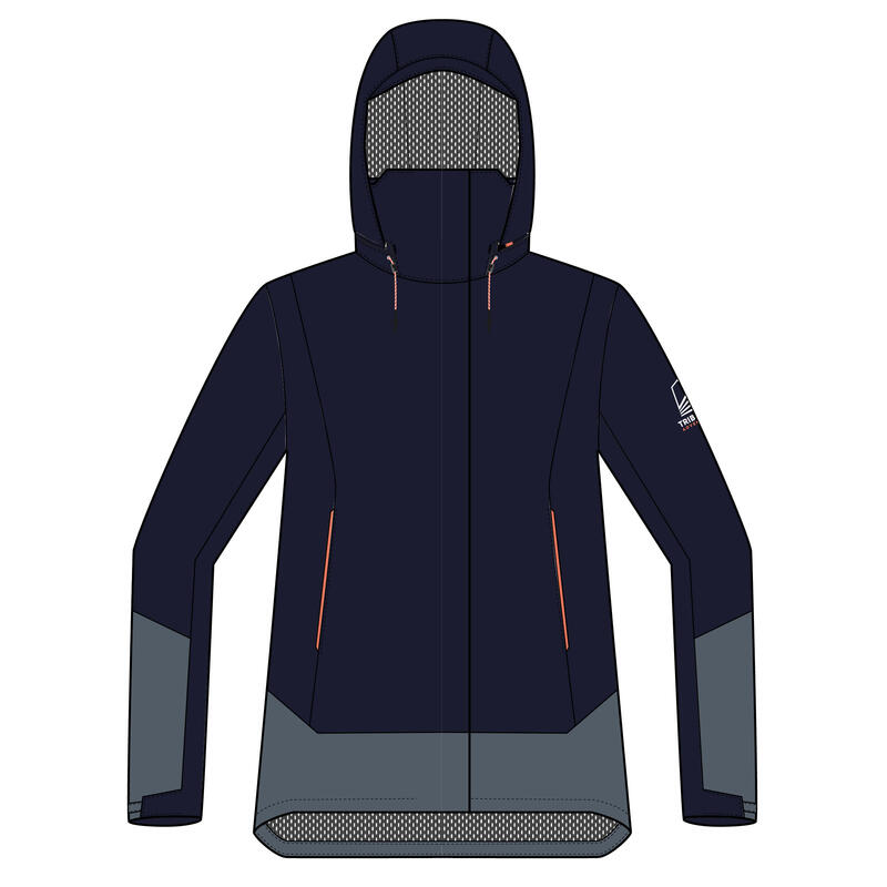 Women's sailing waterproof jacket SAILING 300 - Navy grey