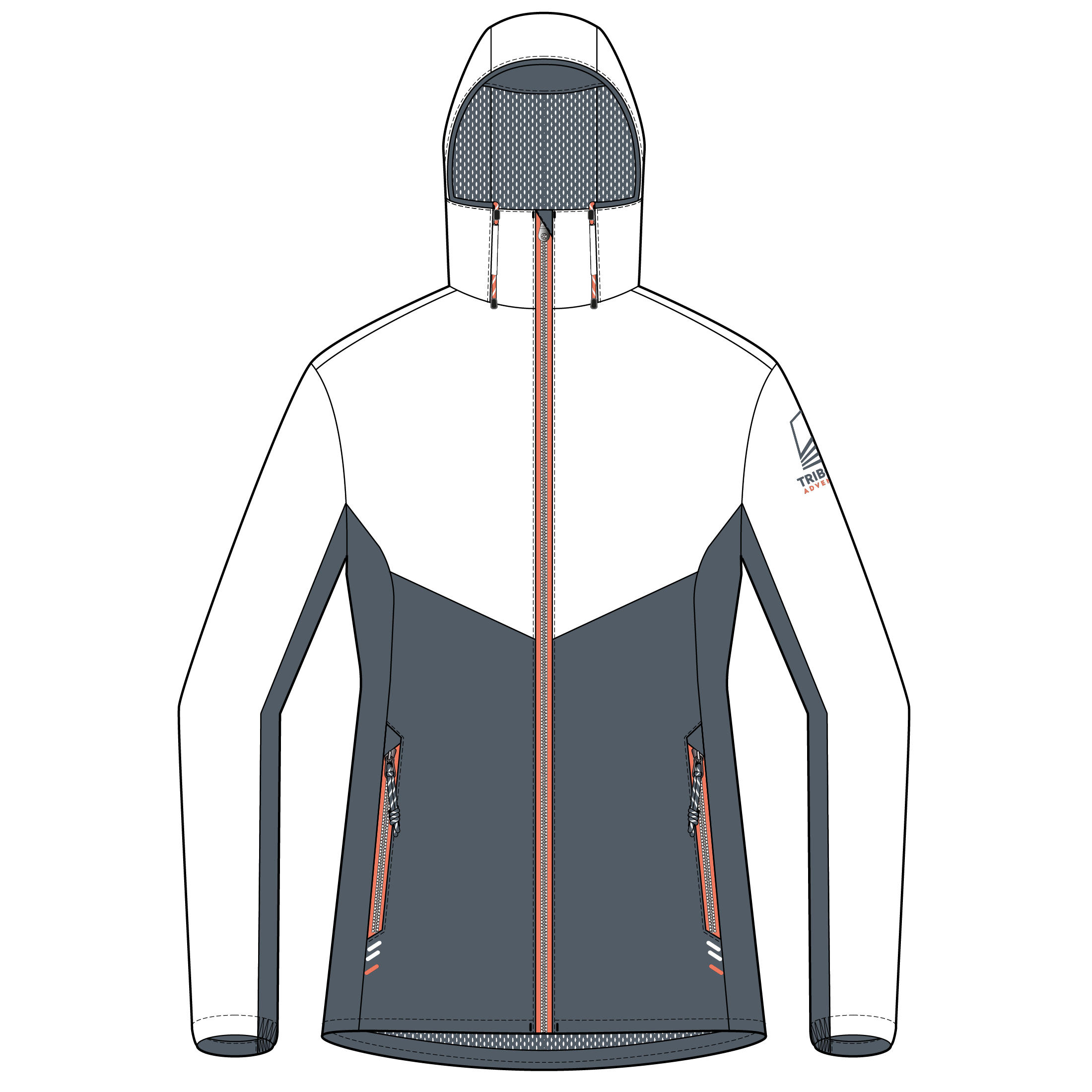 Gebraucht - Segeljacke Regenjacke Damen wasserdicht Sailing 100 grau/weiß 23/54