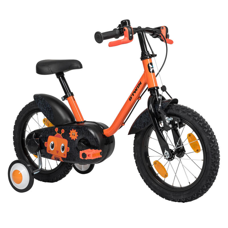 Algebraico calidad El cielo Bicicleta niños 14 pulgadas Btwin 500 Robot naranja 3-4,5 años | Decathlon