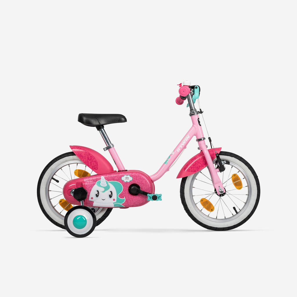 Kinderfahrrad 14 Zoll 500 Unicorn rosa/pink