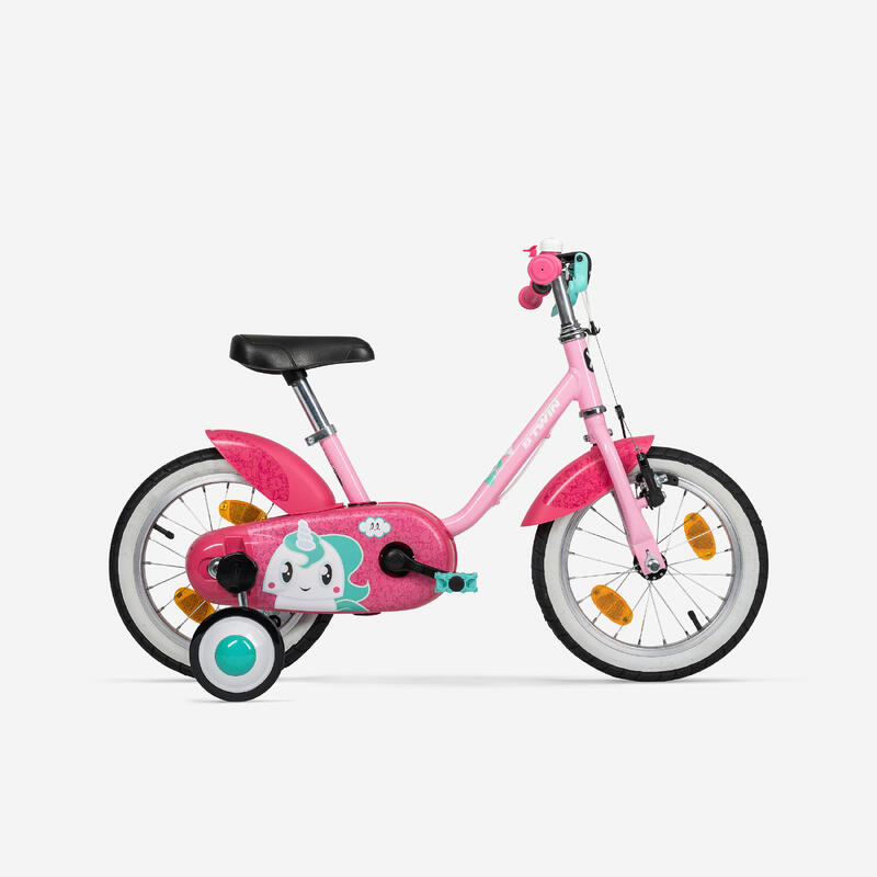 Bici bambina 3-5 anni Btwin 500 UNICORN 14 POLLICI