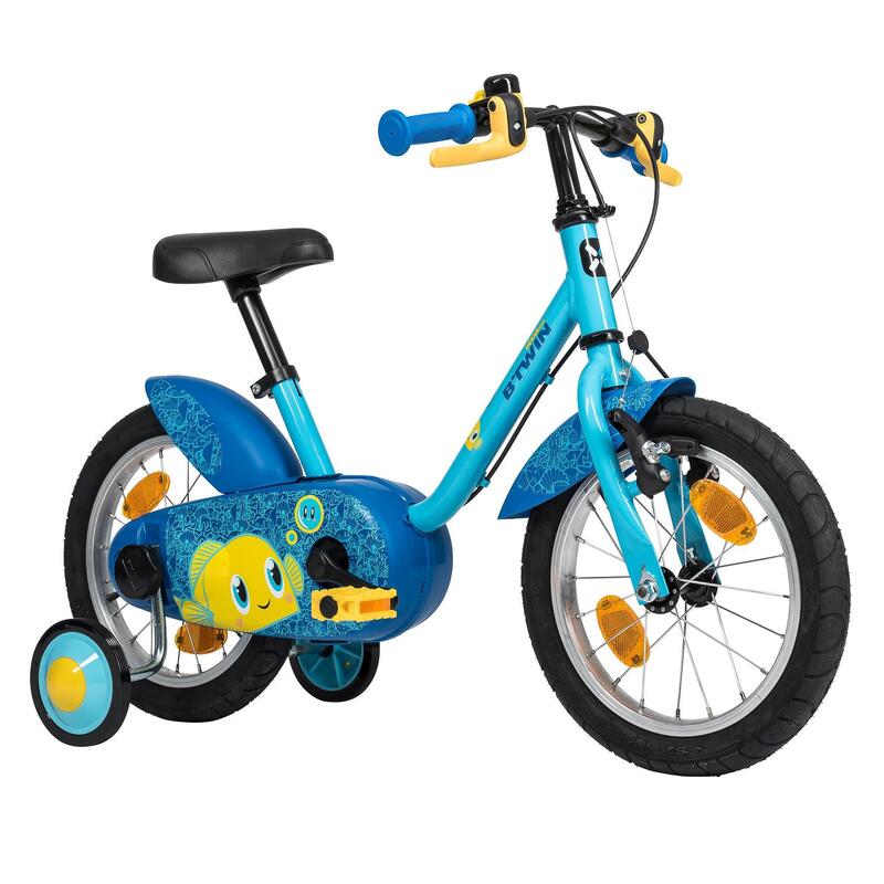 Bicicleta de niños 14 pulgadas Btwin 500 Ocean azul 3-4,5 años