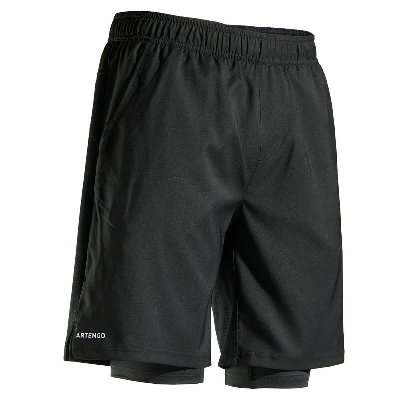 Pantalón corto de tenis térmico Hombre Artengo TS 500 negro