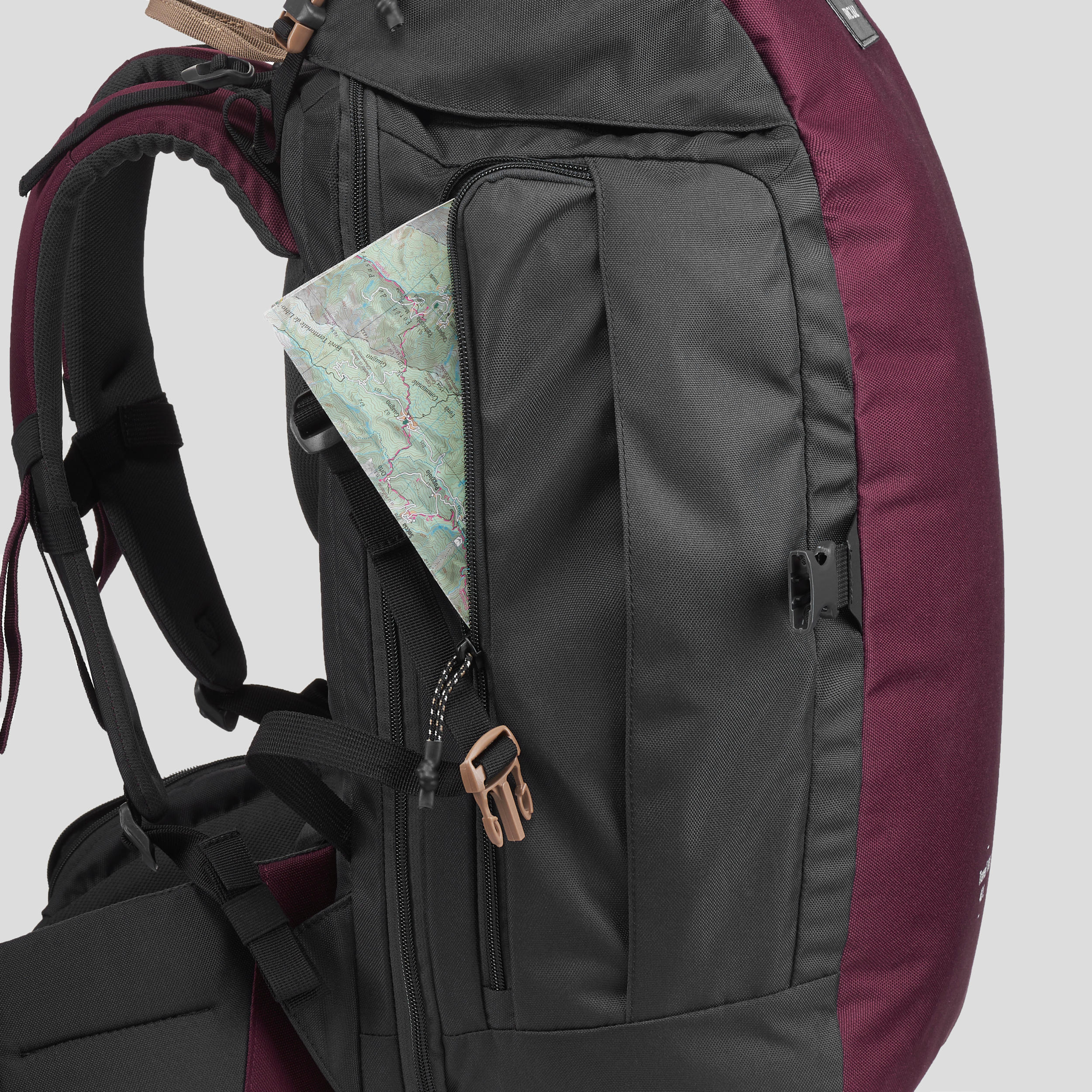 Maleta trekking de viaje, Forclaz, 40 Litros - Morada - Decathlon