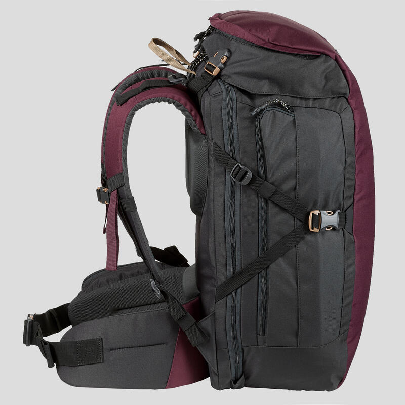 Mochila Montaña y Trekking Viaje Forclaz T100 40 Litros Burdeos Decathlon