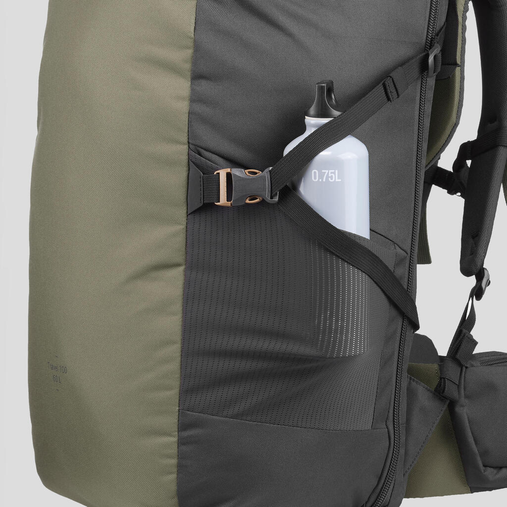 Sac à dos de trekking et voyage 60 L - TRAVEL 100