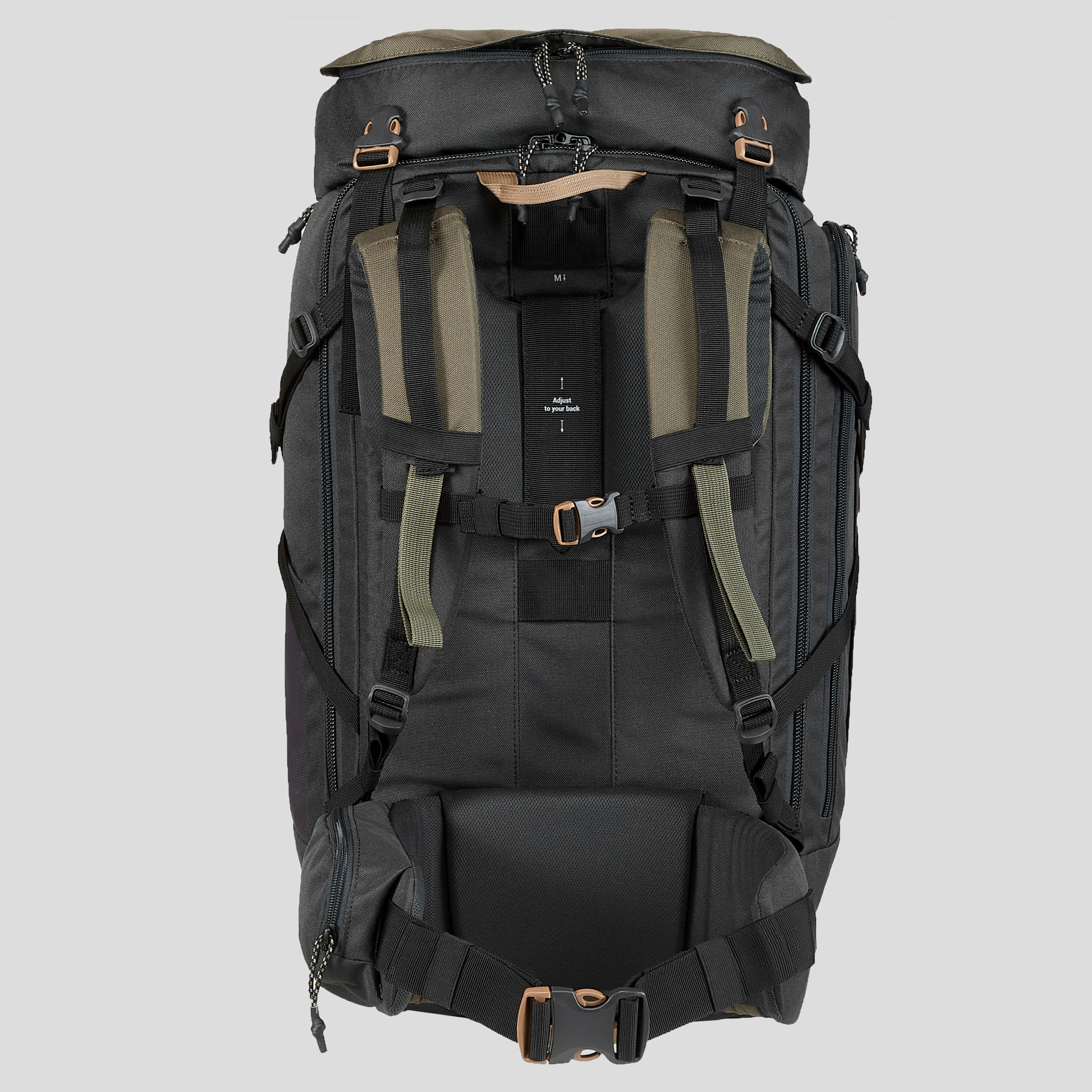 Mochila Montaña y Trekking Viaje Forclaz T100 60 Litros Caqui - Decathlon