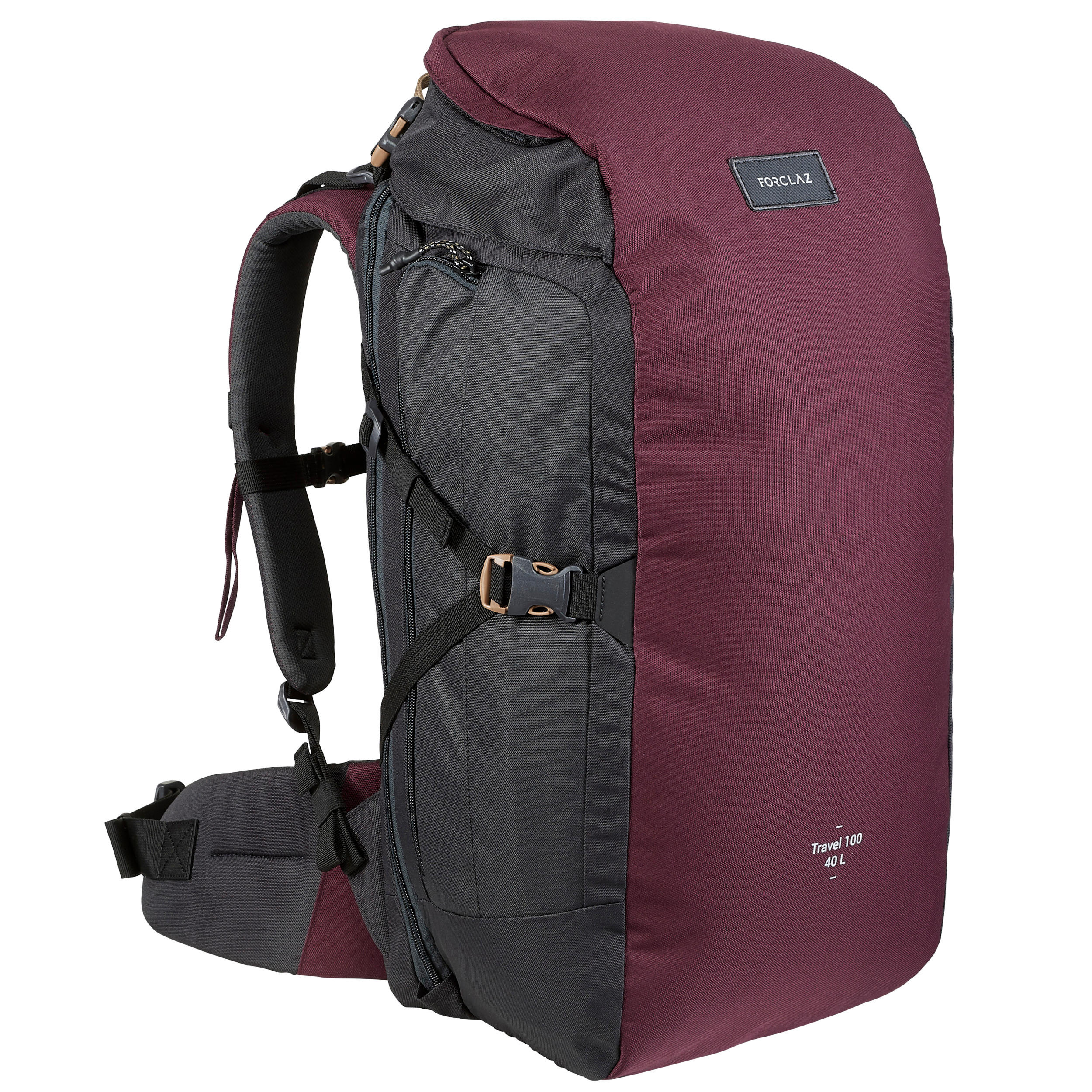 Maleta trekking de viaje, Forclaz, 40 Litros - Morada - Decathlon