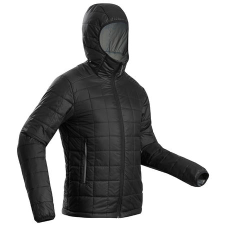 Doudoune de trek montagne - TREK 100 CAPUCHE noir homme