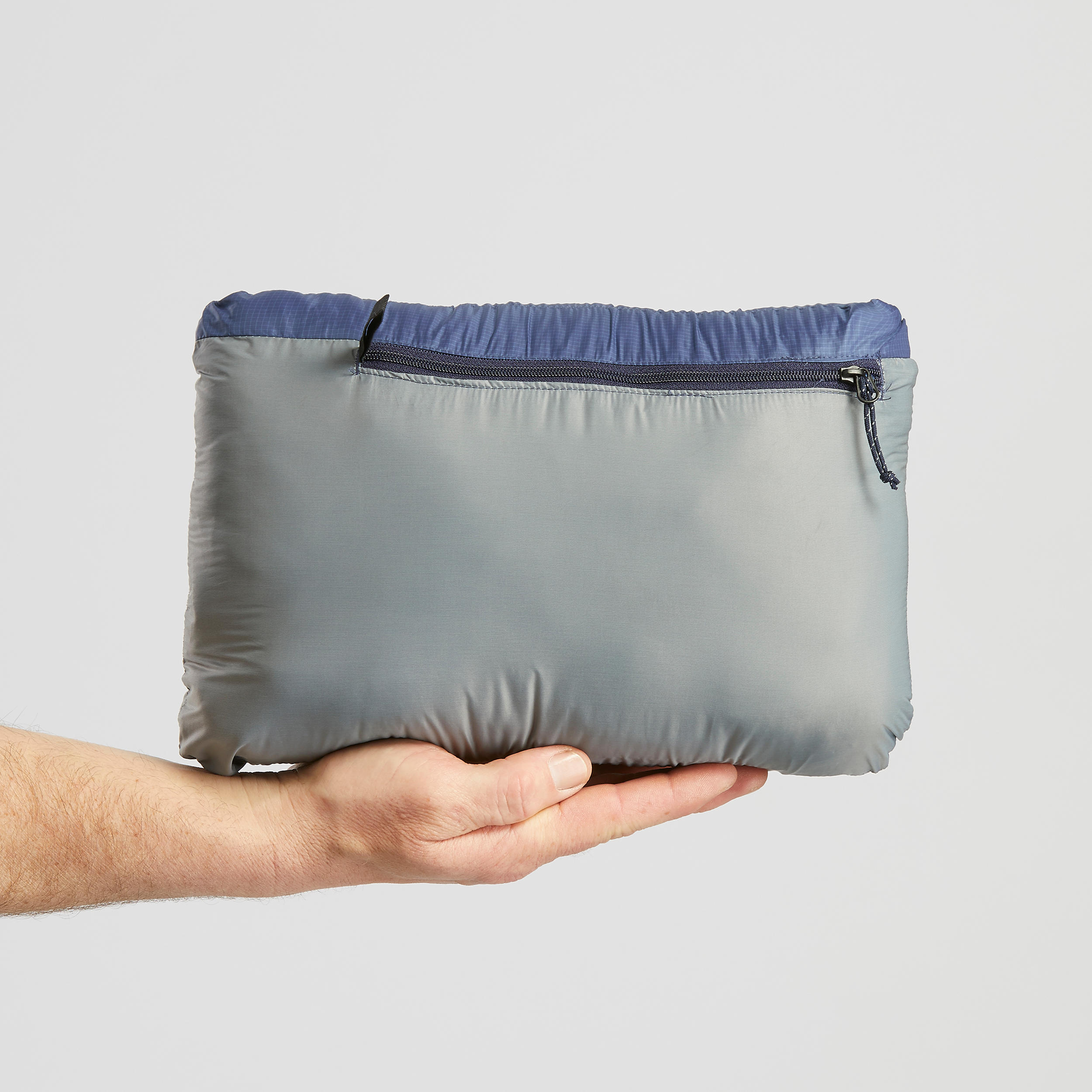 Men's Mountain Trekking Padded Jacket Trek 100 with Hood - Blue