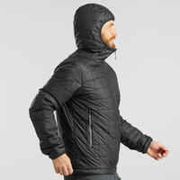 Men’s Hooded Mountain Trekking Padded Jacket TREK100 - Black