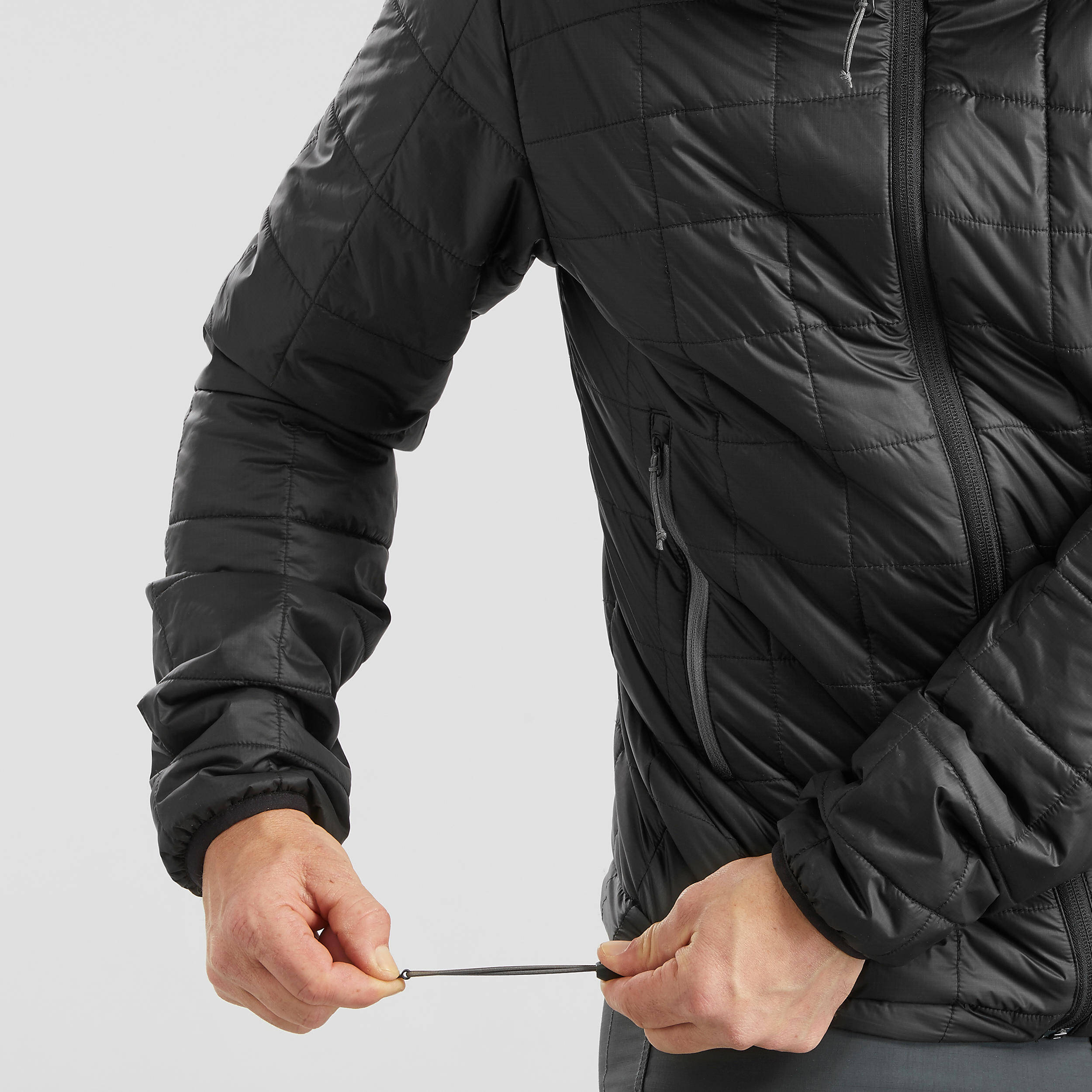 Men Lightweight Packable Padded Jacket - MT100 -5°C Black -  2