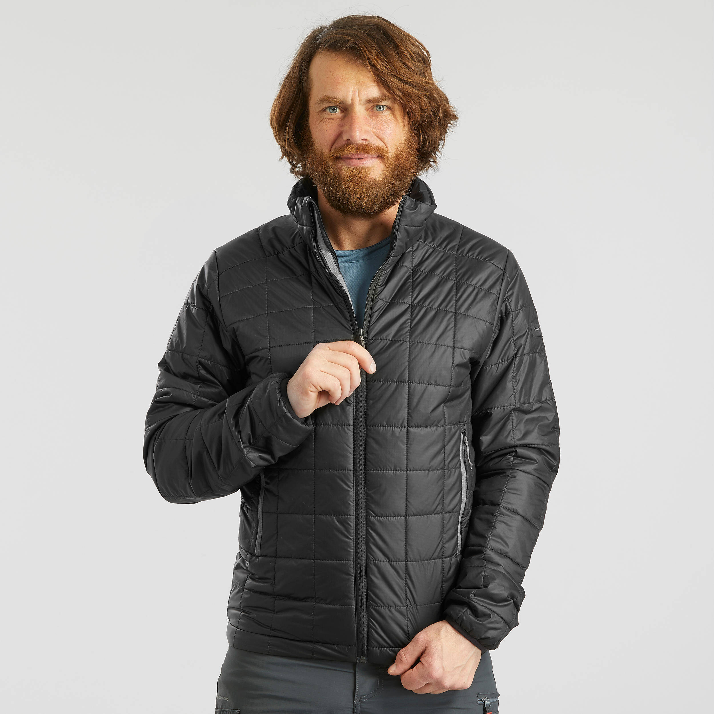 Men Lightweight Packable Padded Jacket - MT100 -5°C Black -  1