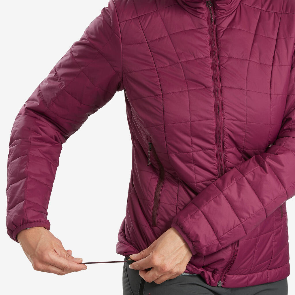 Women's Synthetic Mountain Trekking Padded Jacket - MT 100 -5°C - Purple