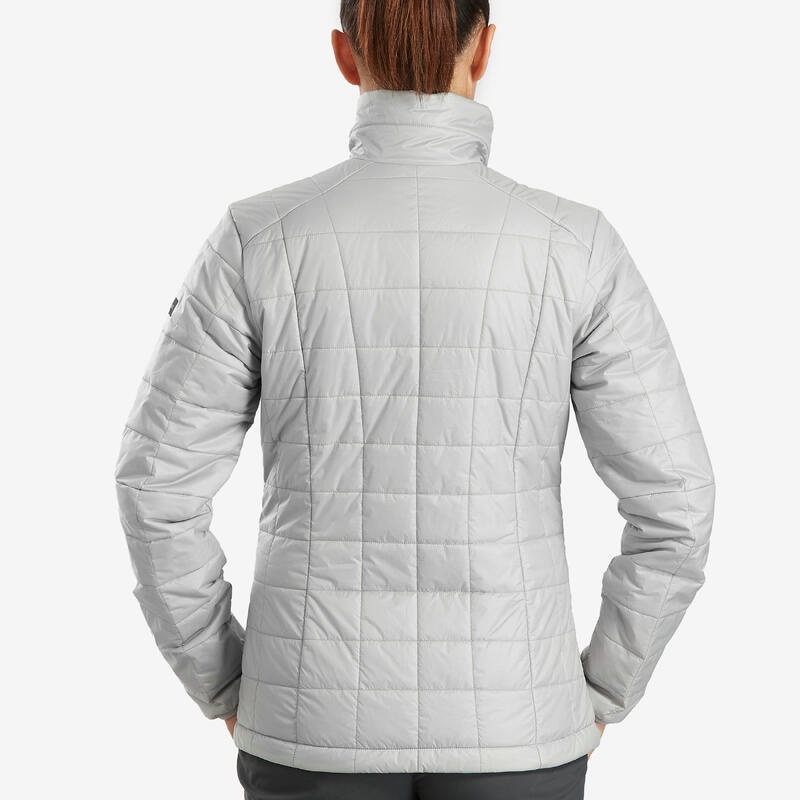 Wattierte Jacke Bergtrekking MT100 Komfort bis -5 °C Damen grau 