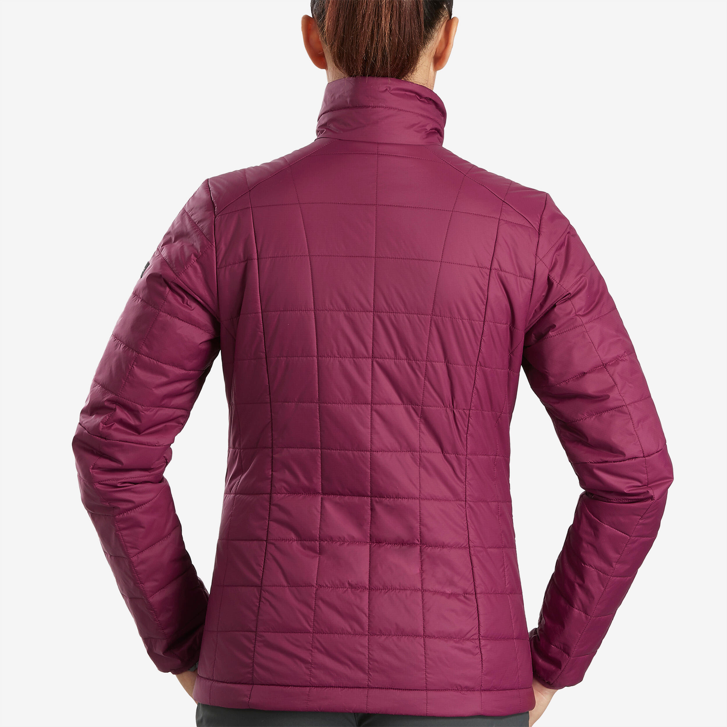 Women's Synthetic Mountain Trekking Padded Jacket - MT 100 -5°C - Purple 2/3