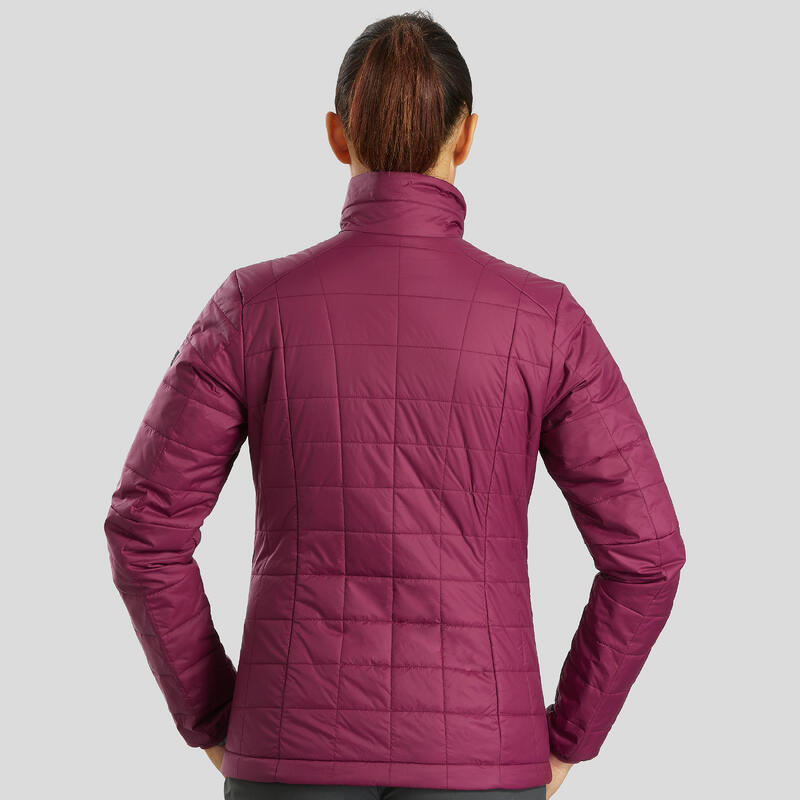 Gewatteerde jas voor bergtrekking dames MT 100 -5°C paars
