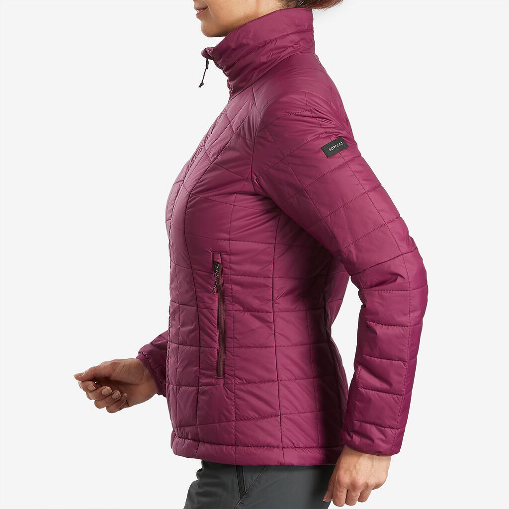 Women's Synthetic Mountain Trekking Padded Jacket - MT 100 -5°C - Purple