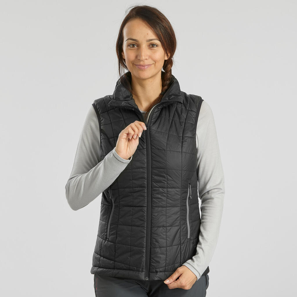 Wattierte Weste Trek 100 Warm Damen schwarz