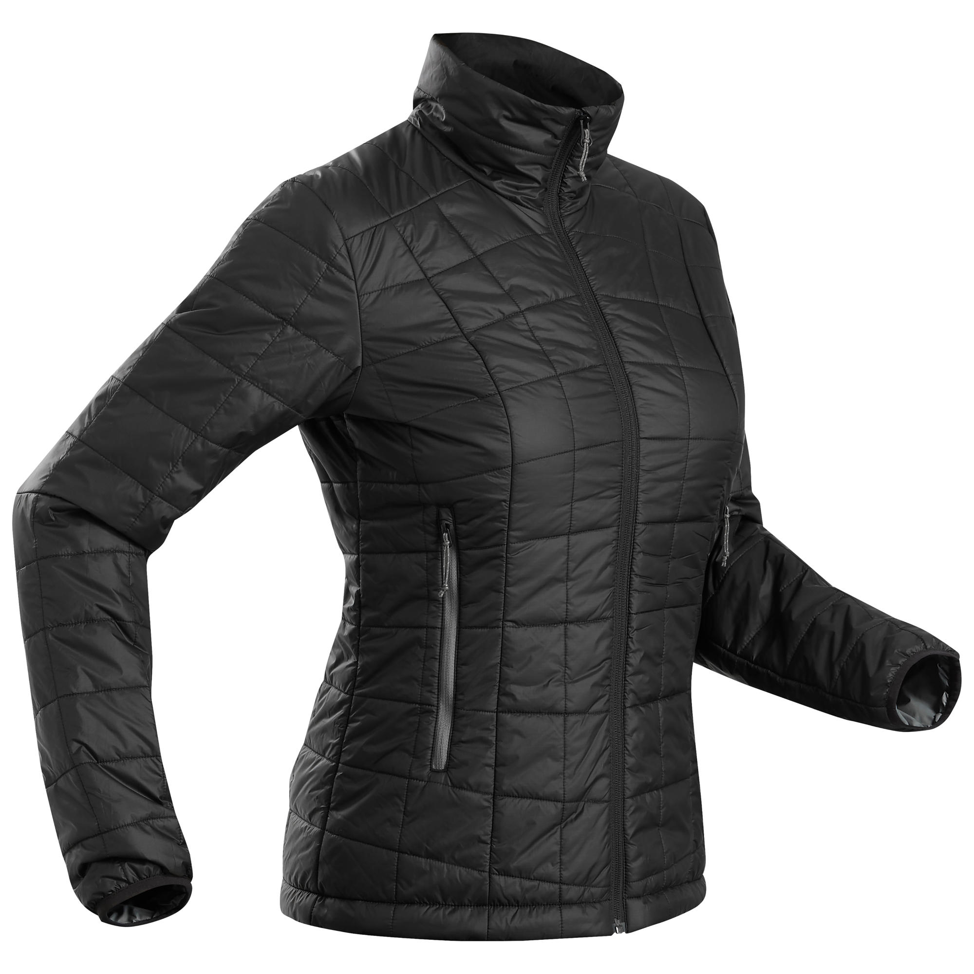 Women's Mountain Trekking Padded Jacket TREK 100 Black forclaz
