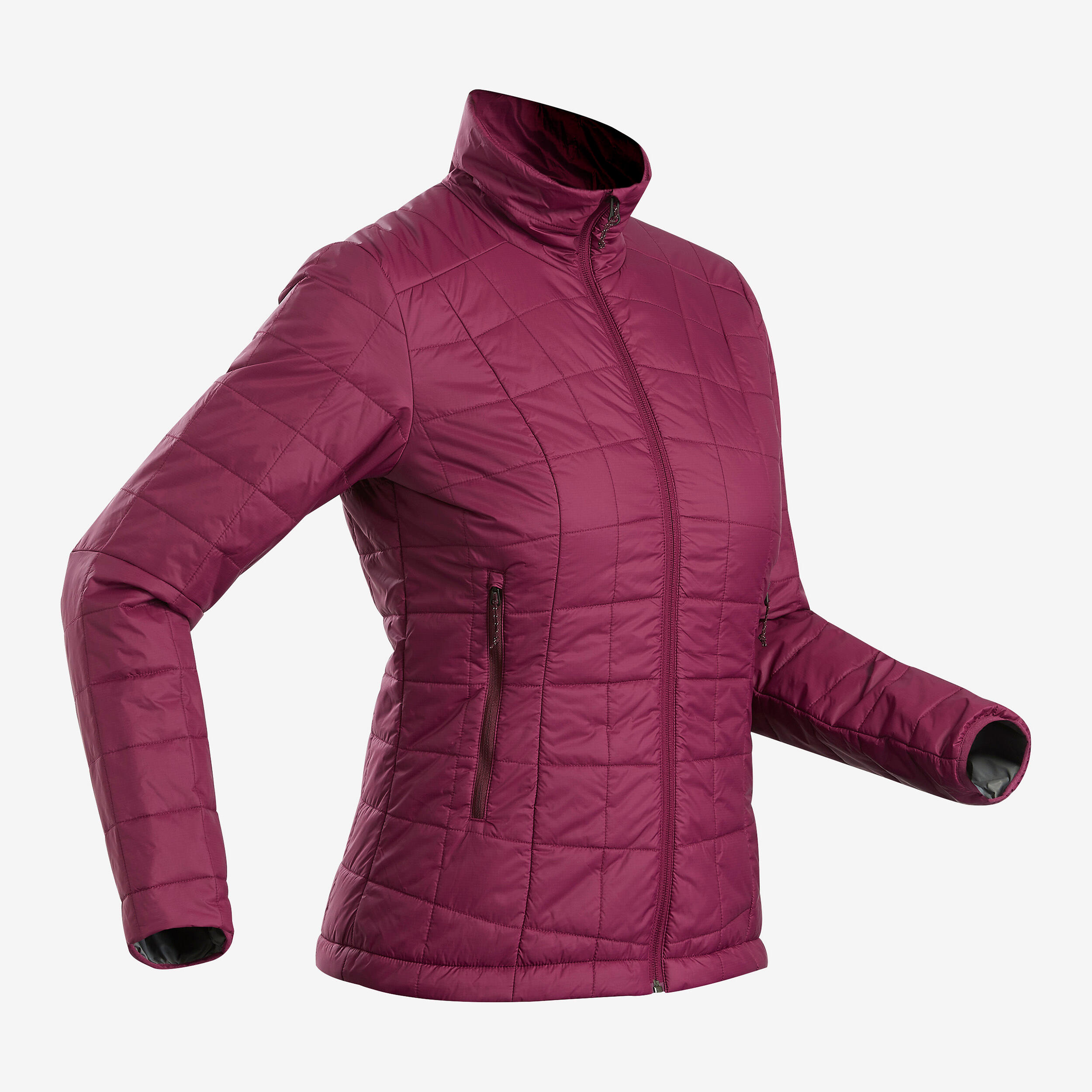 Women's Synthetic Mountain Trekking Padded Jacket - MT 100 -5°C - Purple 1/3