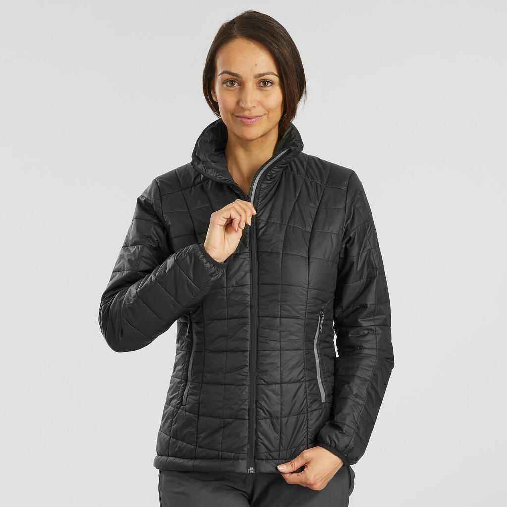 Women's Mountain Trekking Padded Jacket TREK 100 - Black