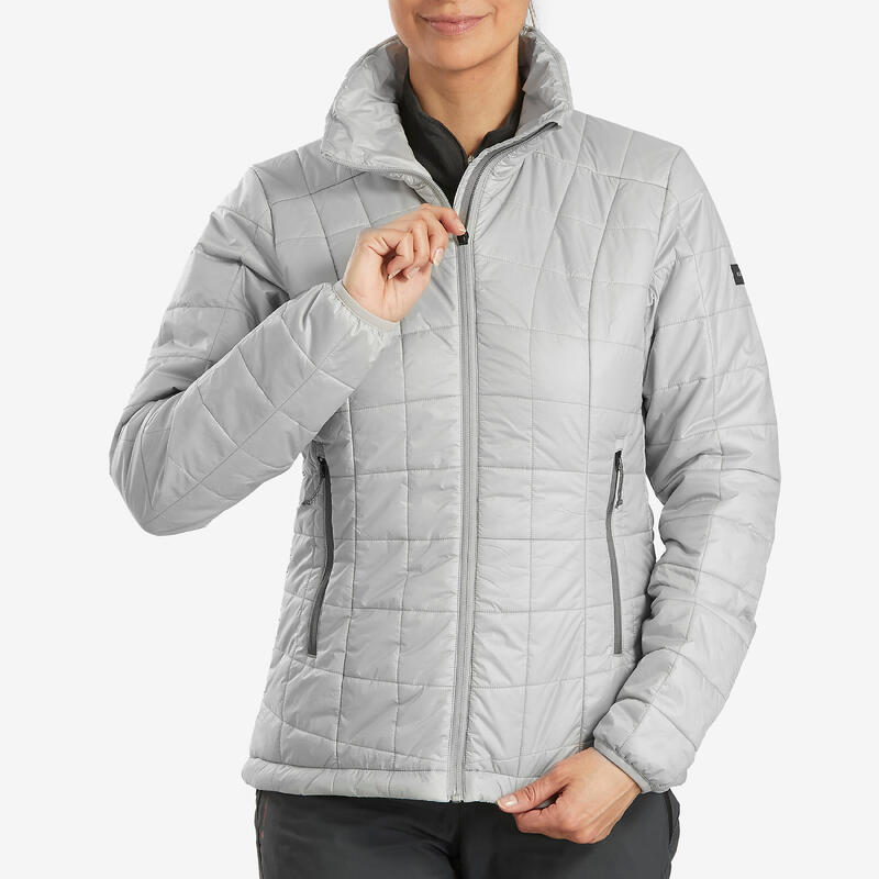 Wattierte Jacke Bergtrekking MT100 Komfort bis -5 °C Damen grau 