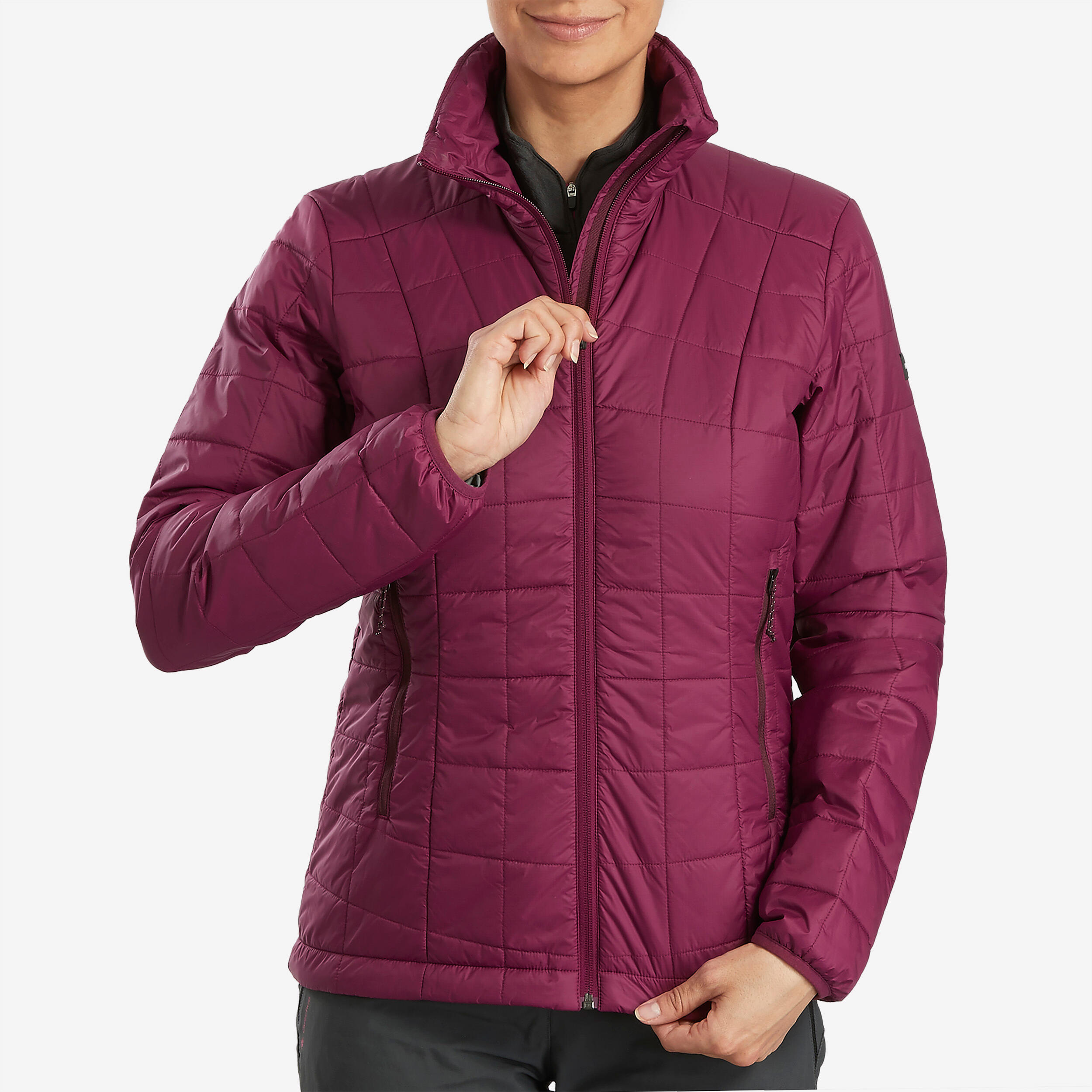 FORCLAZ Women's Synthetic Mountain Trekking Padded Jacket - MT 100 -5°C - Purple