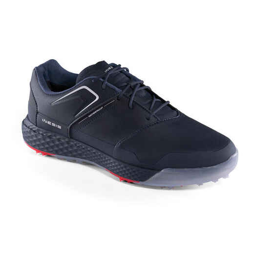Men’s golf waterproof grip shoes - white and khaki