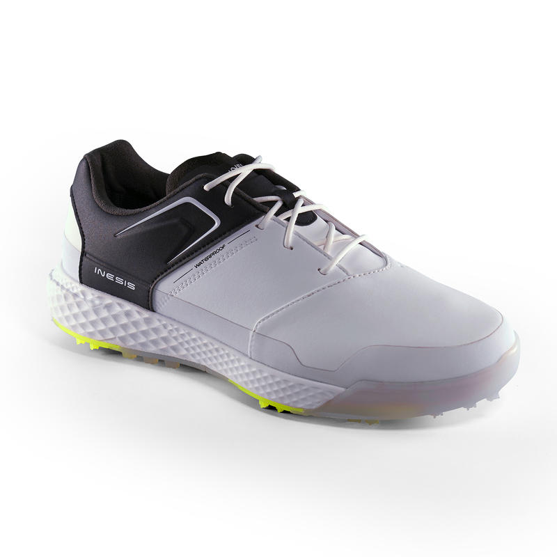 Men S Waterproof Grip Golf Shoes White And Black Inesis Golf