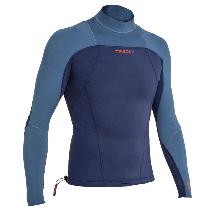 900 Men's Long Sleeve Neoprene Surf Top Blue Decathlon