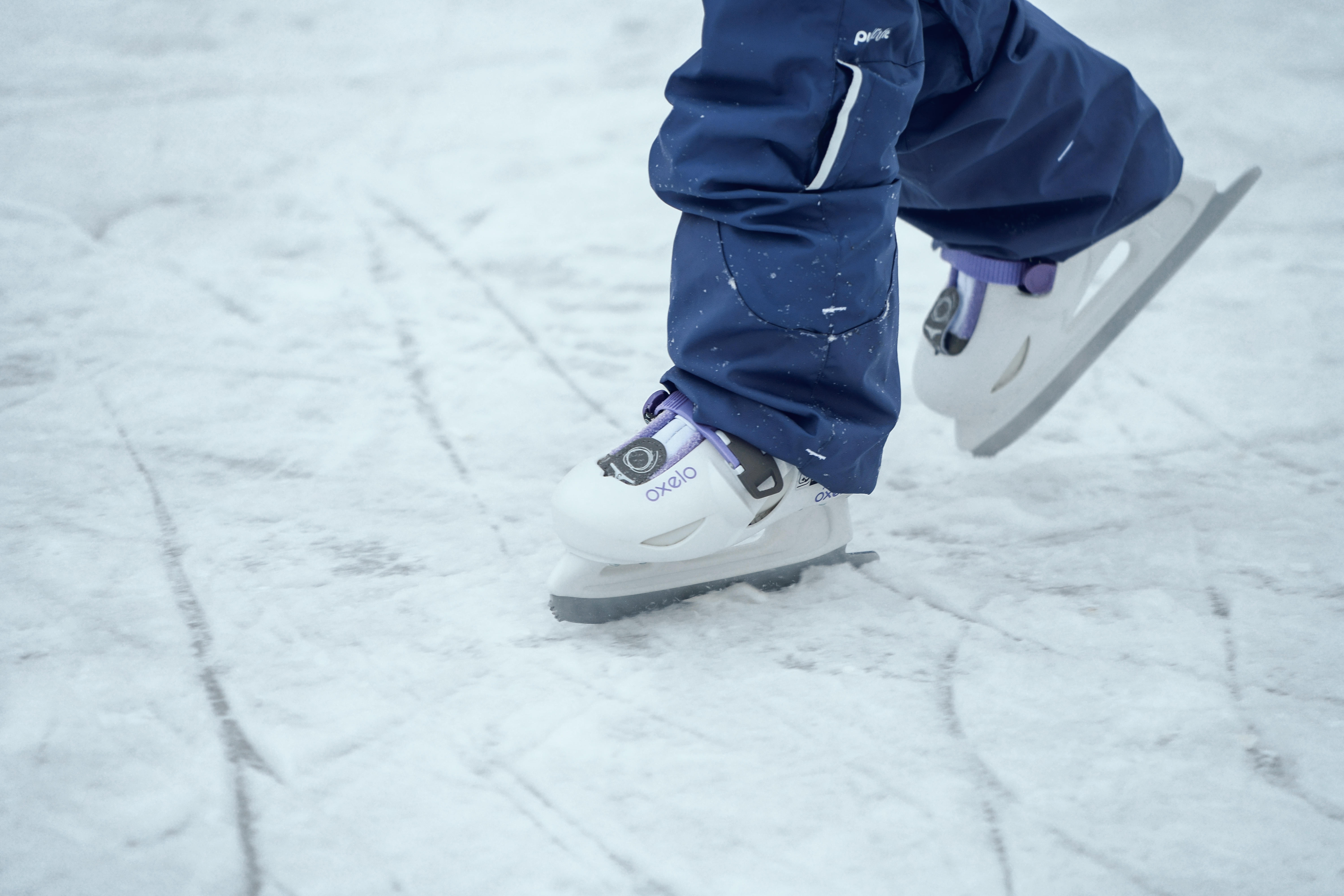 Kids' Ice Skates - Play 3 White/Purple - OXELO