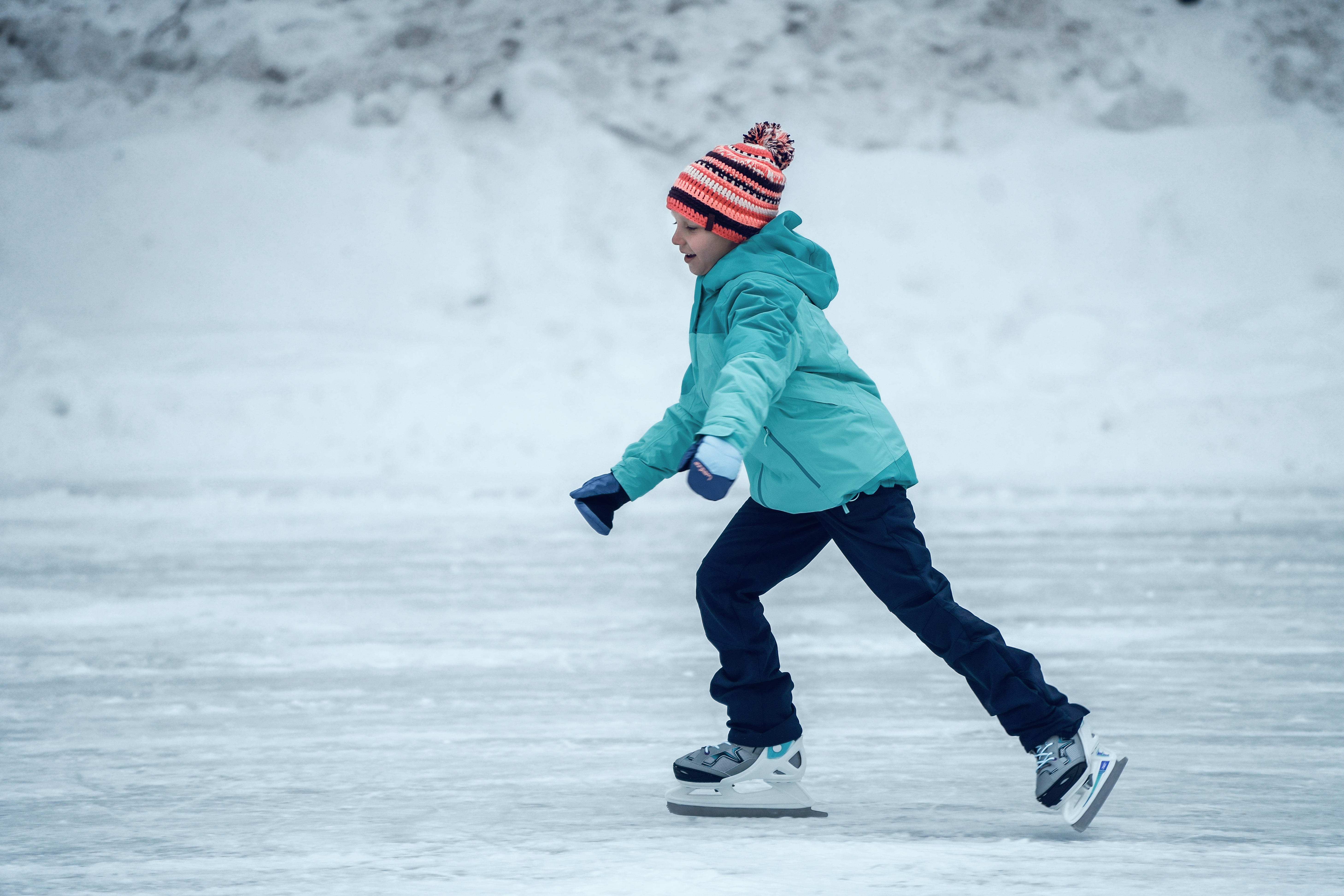 Kids' Ice Skates - FIT 100 Grey/Turquoise - OXELO