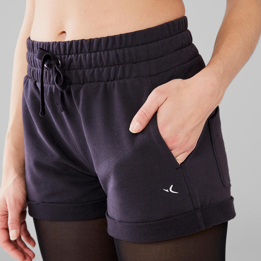 Women's Modern Dance Shorts - Grey with Black Drawstrings