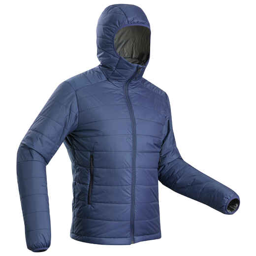Chamarra acolchada sintética trekking montaña - MT100 capucha - 5 °C - hombre