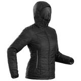 Women’s Synthetic Hooded Mountain Trekking Down Jacket Trek 100 -5°C - Black 